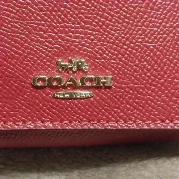 Coach Ellen Striped Red Chalk White Flap Crossbody Bag with Bifold Coach Wallet - Picture 7 of 9